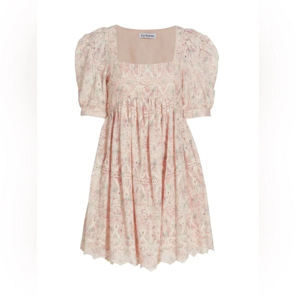 NWT En Saison Kiera Eyelet-Embroidered Mini Dress XS - Picture 2 of 7